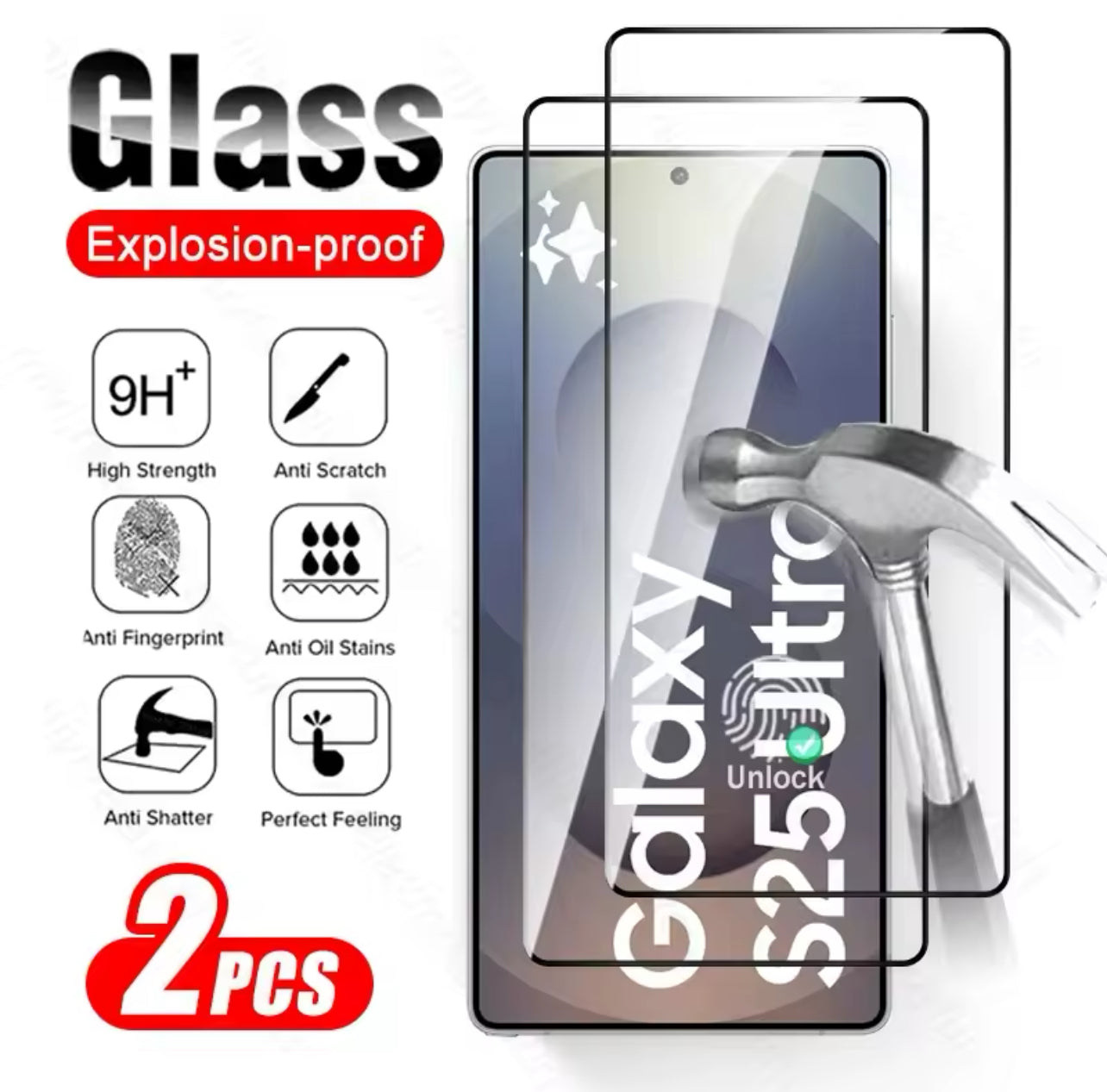PJun Branded Easy-Unlock Series ShatterProof Glass Screen Protector- 2pcs Samsung Galaxy S25 Series PJun Branded Easy-Unlock Series ShatterProof Glass Screen Protector- 2pcs Samsung Galaxy S25 Series